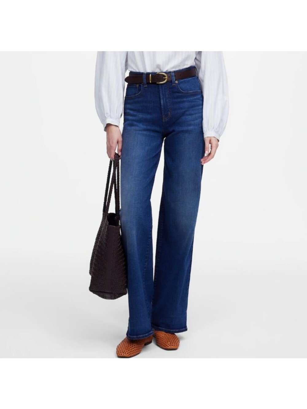 Madewell Perfect Vintage Wide-Leg Jean Sz 25 High Rise Super Stretch Pipestone